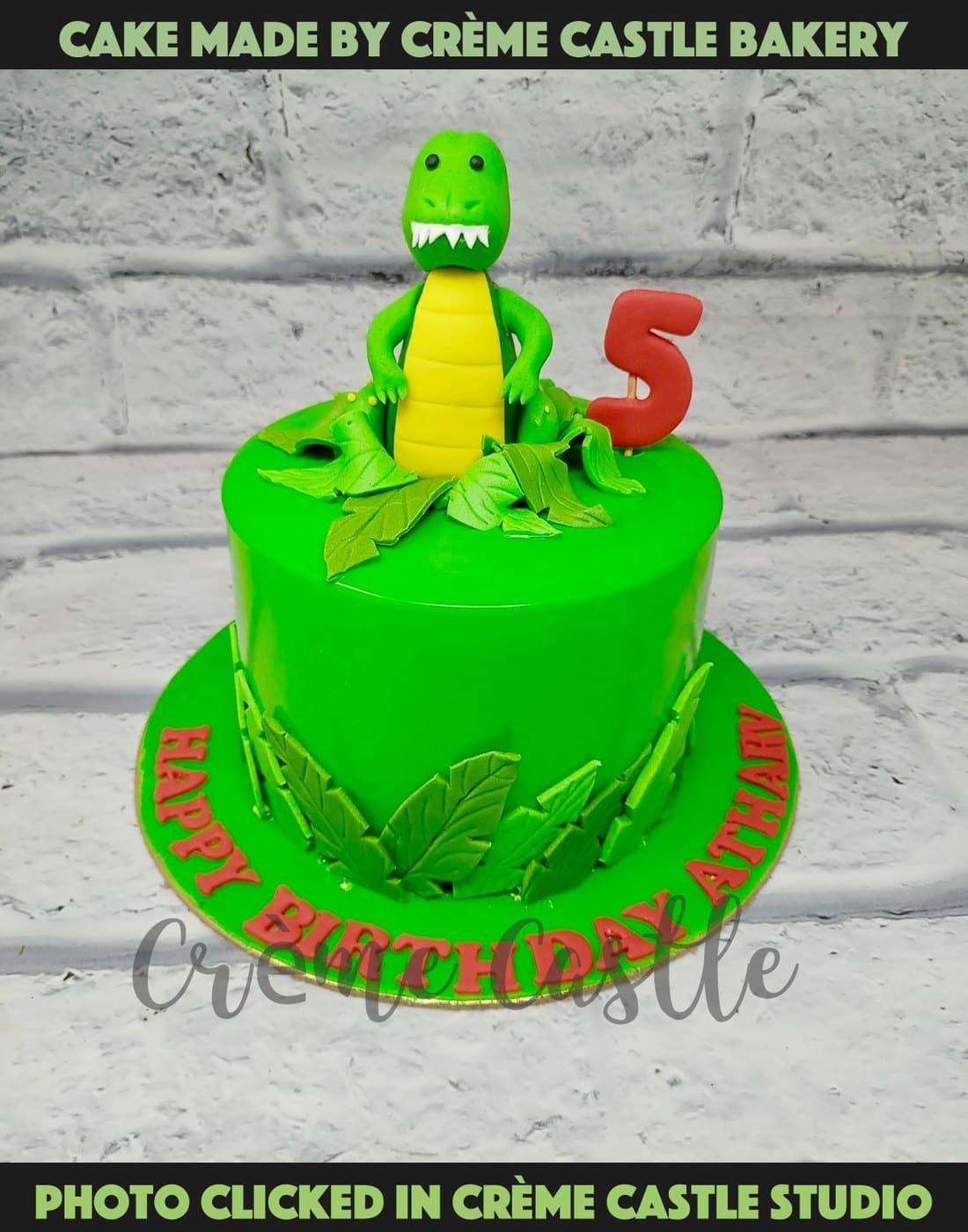 Dinosaur Green Cake - Creme Castle