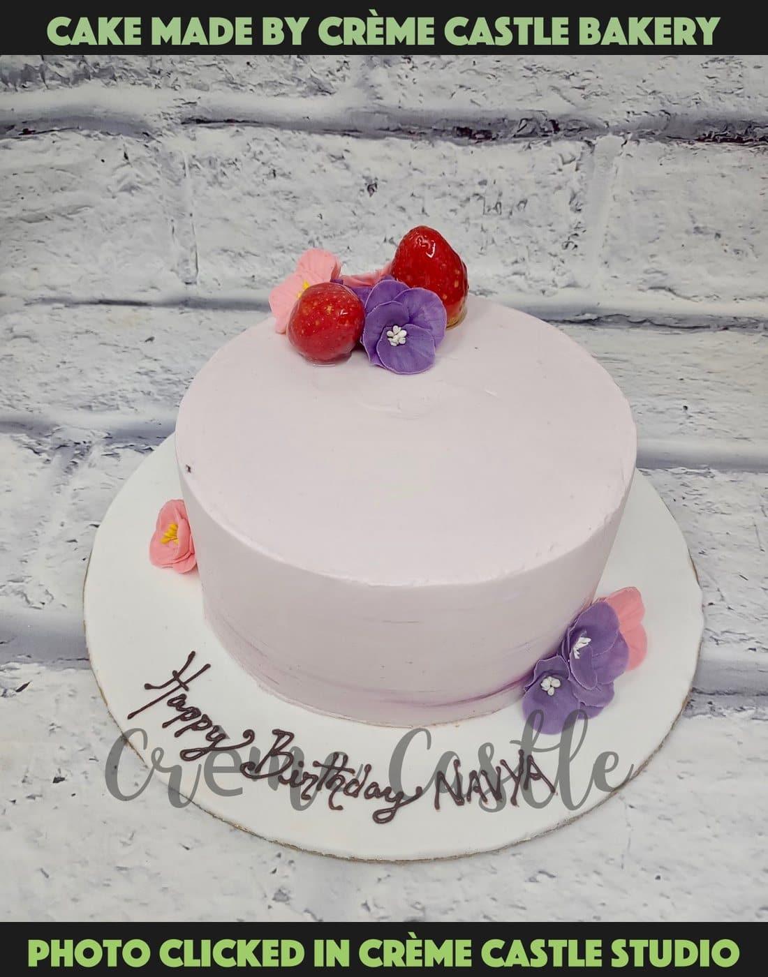 Floral Purple Cake - Creme Castle