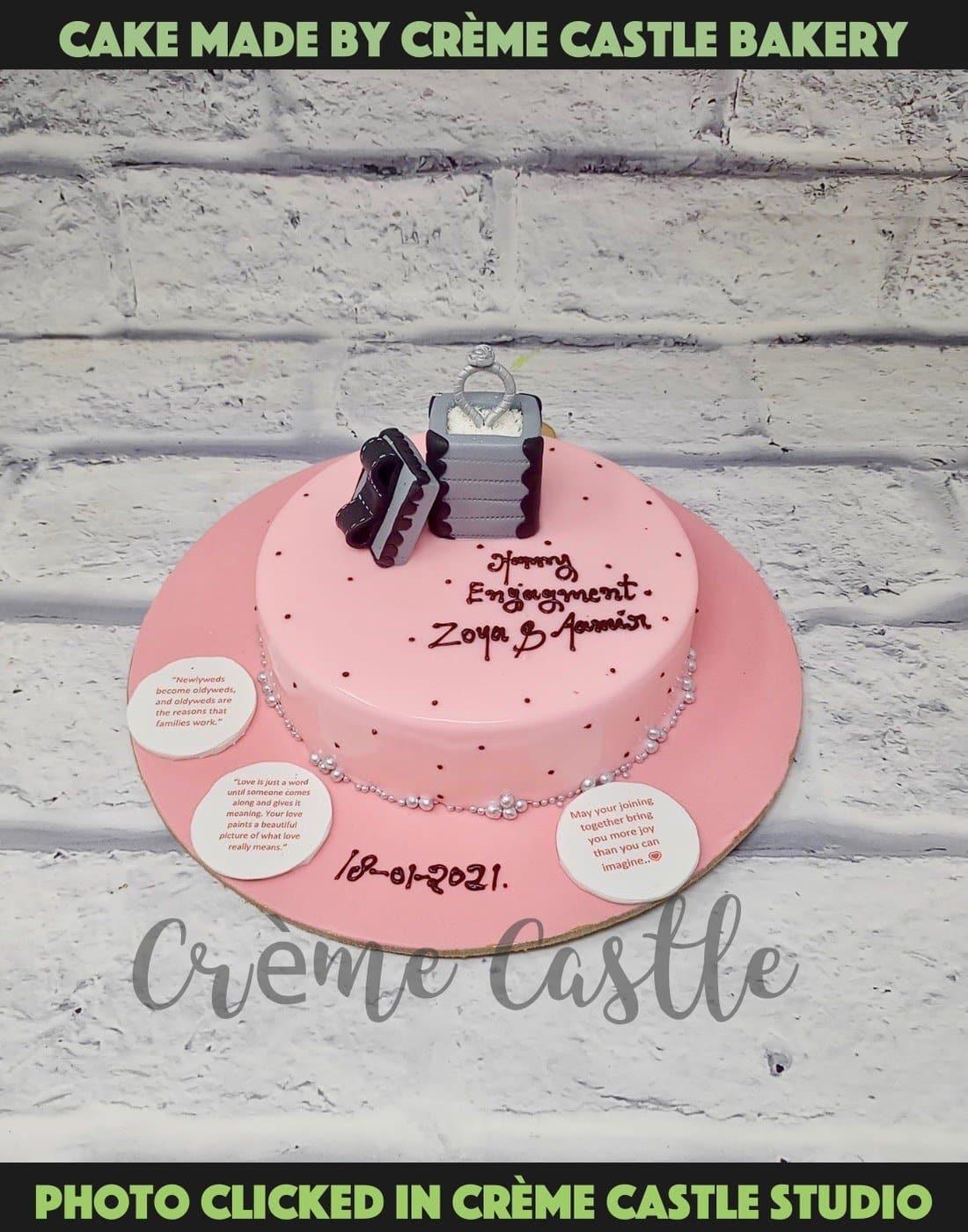 A classic engagement cake with white embellishments. ❤ . . #weddingcakes # engagementcake #whiteengagementcake #elegantweddingcakes… | Instagram