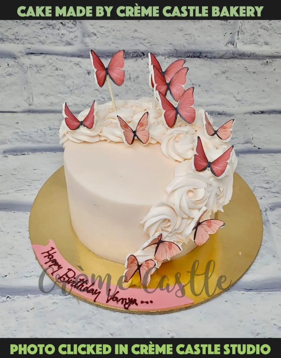 Cake Designs of Girls. Butterfly Pink Cake. Noida & Gurgaon