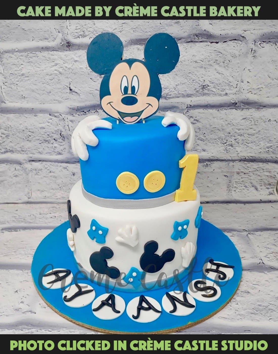 Blue mickey Cake - Creme Castle