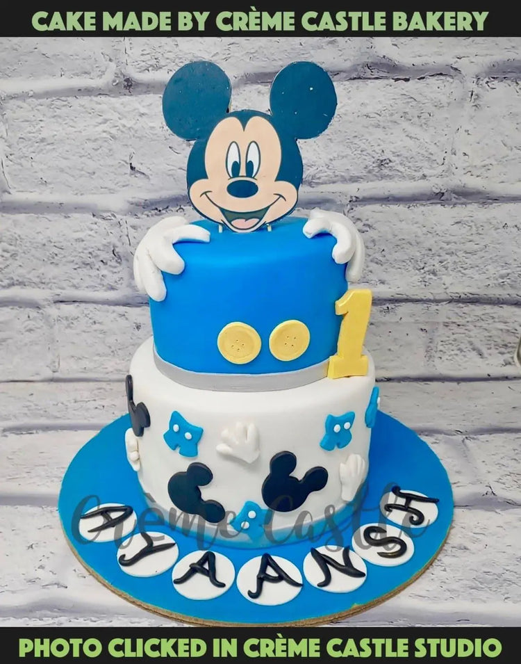 Blue mickey Cake – Creme Castle