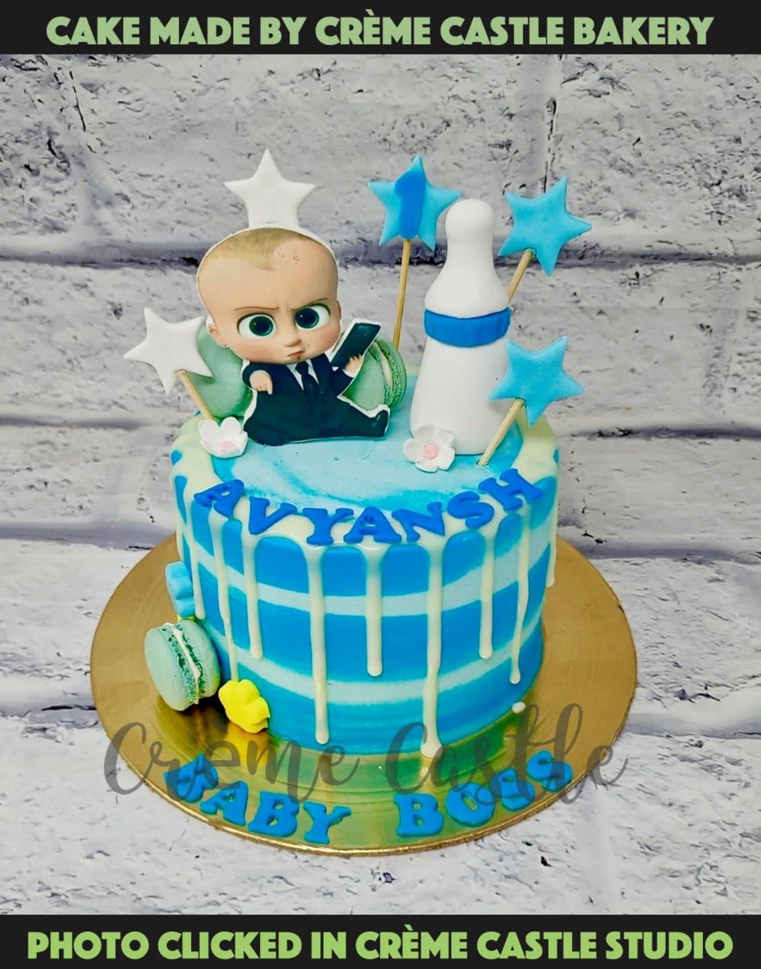 Boss Baby Drip Cake - Creme Castle