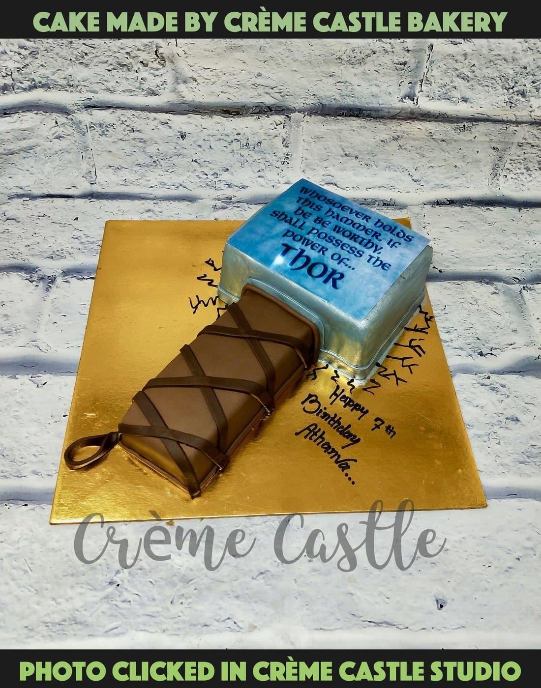 Thor Hammer Shape Cake - Creme Castle