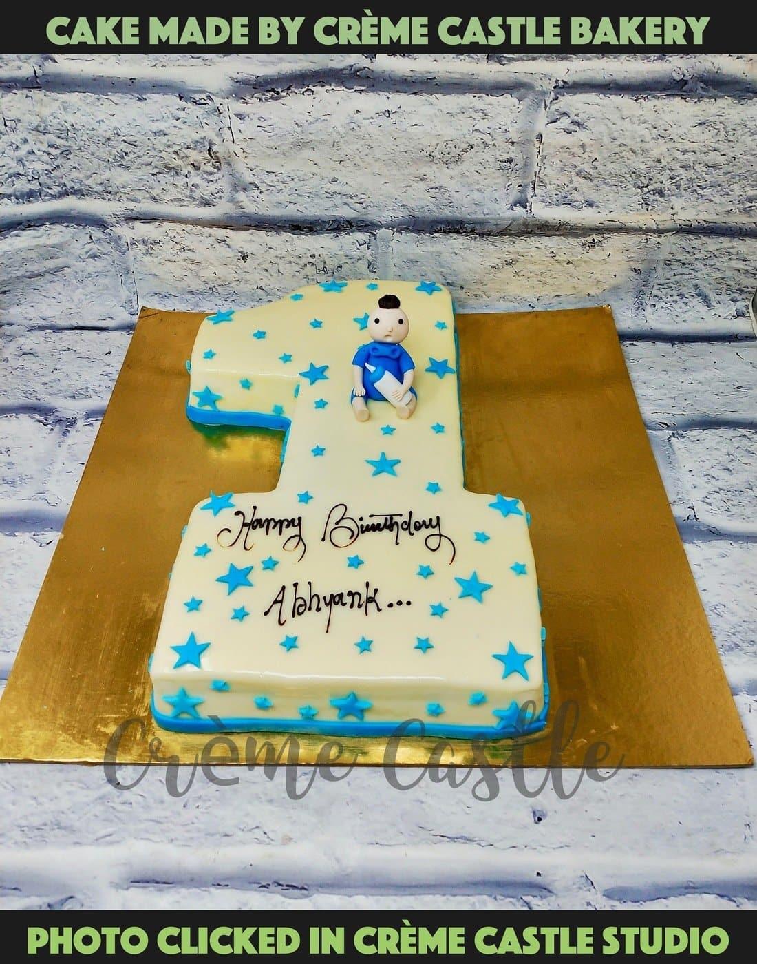 1 Number Shape Cake. 1st Birthday Cake for Babies. Noida & Gurgaon