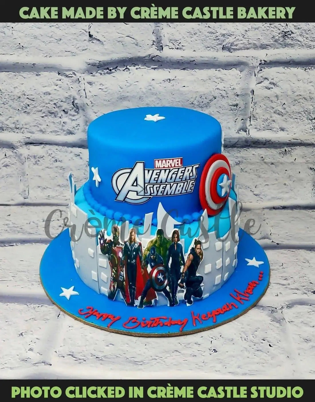 Captain American Avengers Cake - Creme Castle