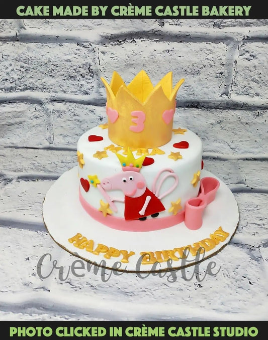 Peppa Crown Cake - Creme Castle