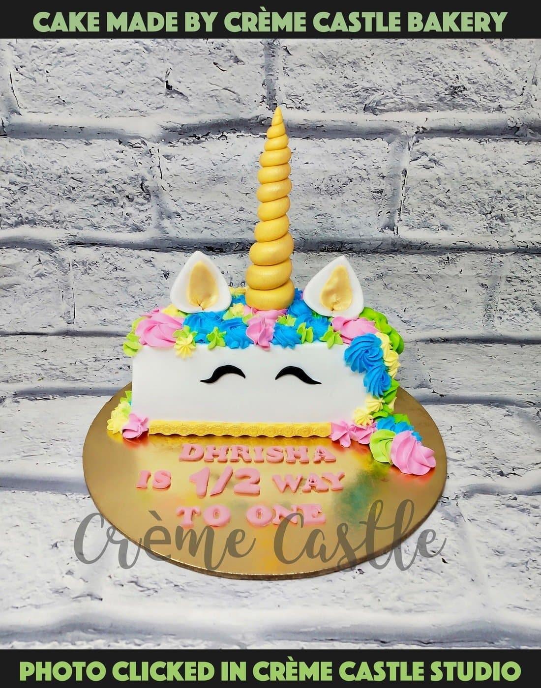 Semi Unicorn Cake - Creme Castle