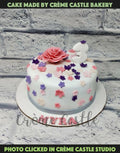 White Purple Floral Cake