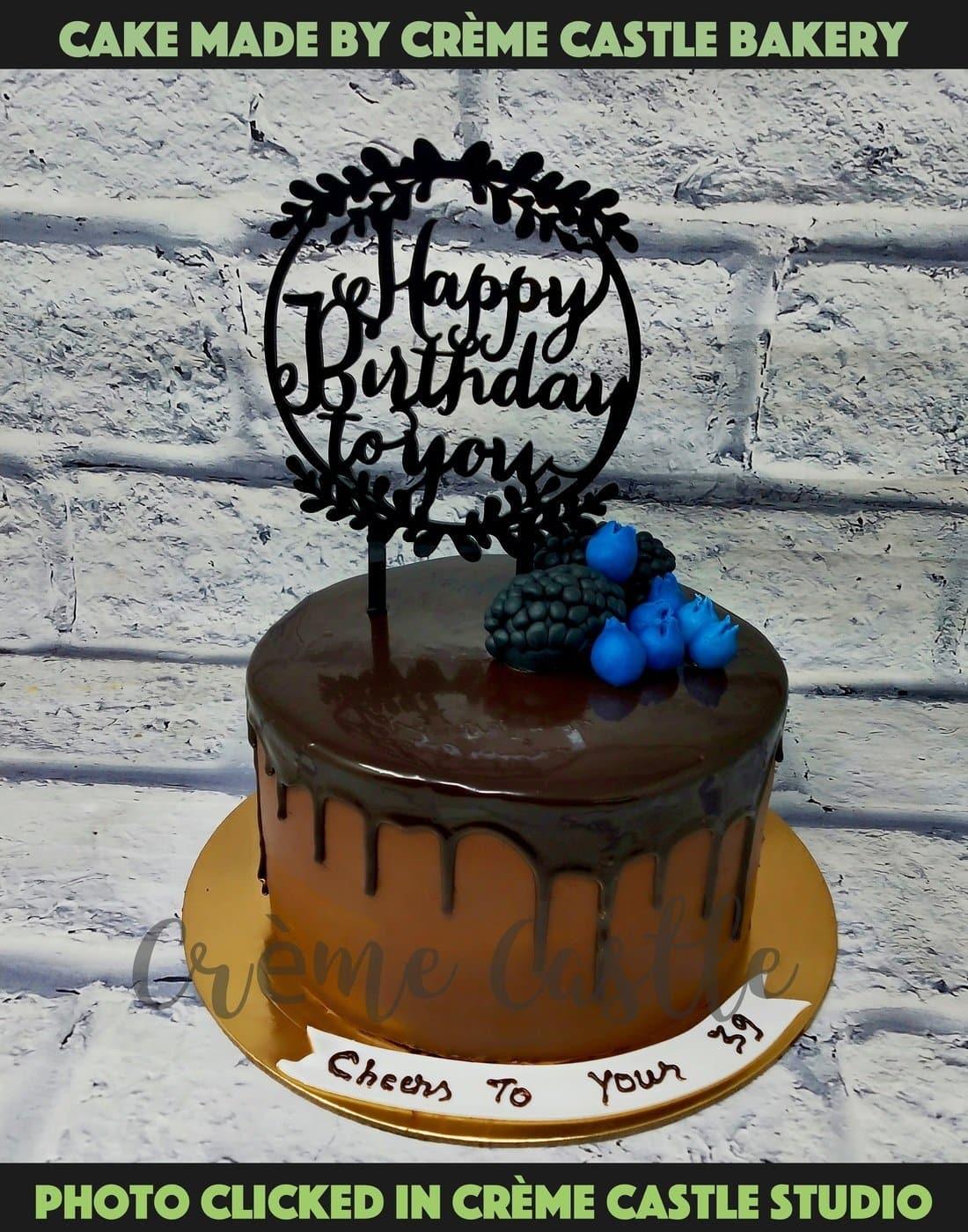 Fondant Berry Drip Cake - Creme Castle
