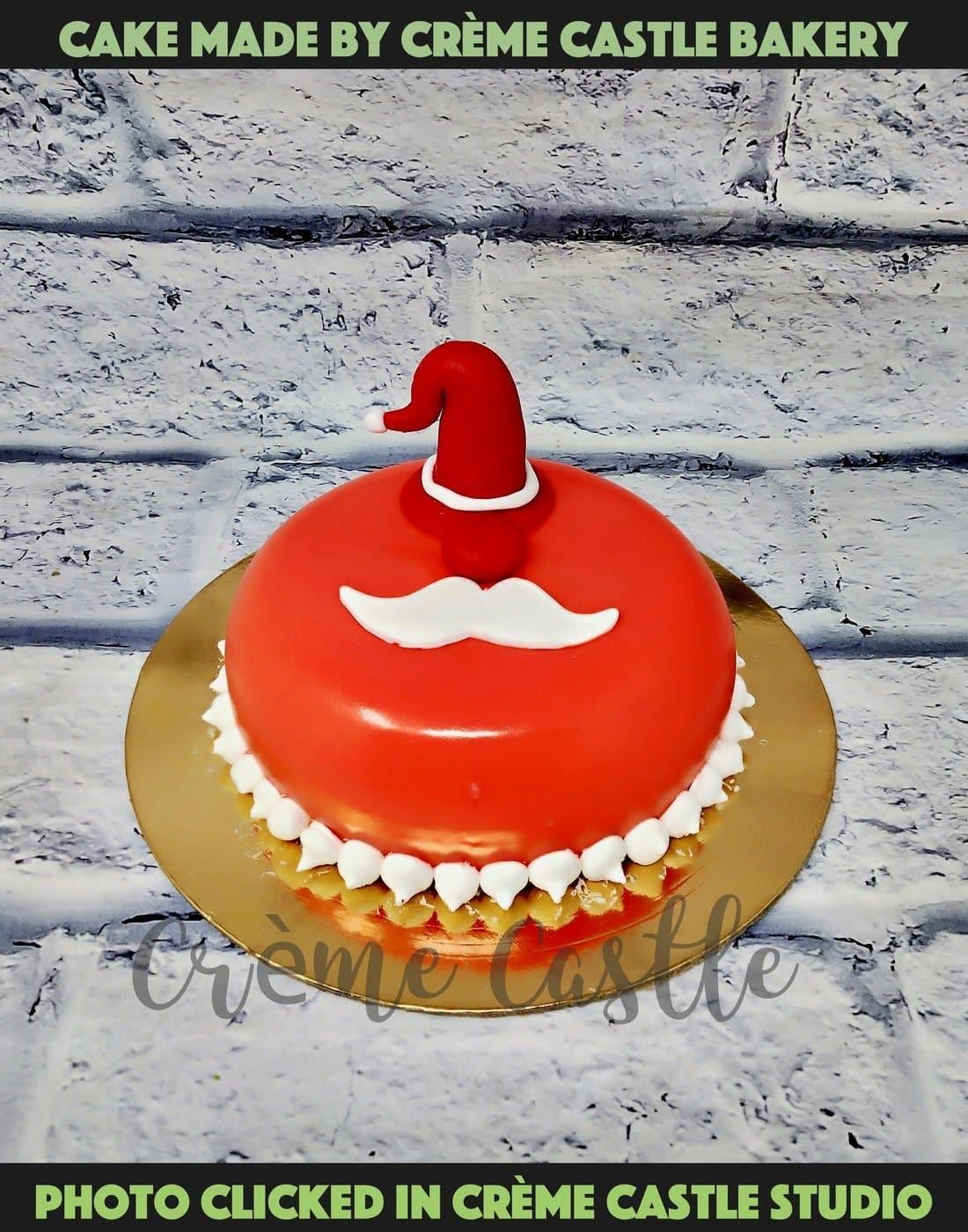 Santa Moustache Cake - Creme Castle