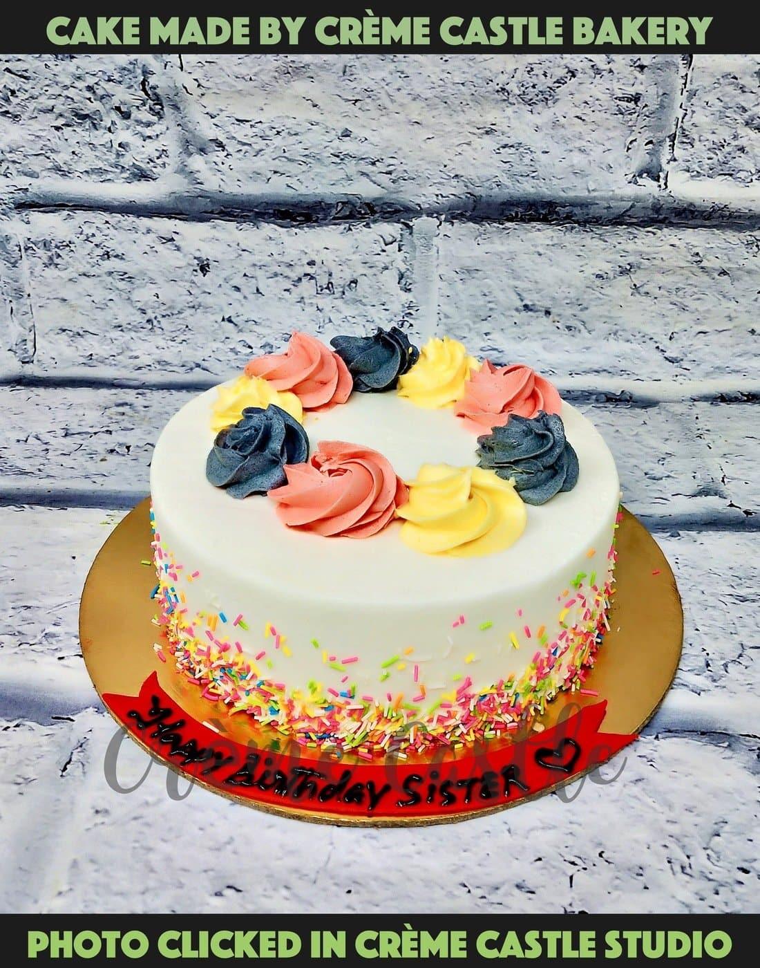 Buttercream Multicolour Cake - Creme Castle