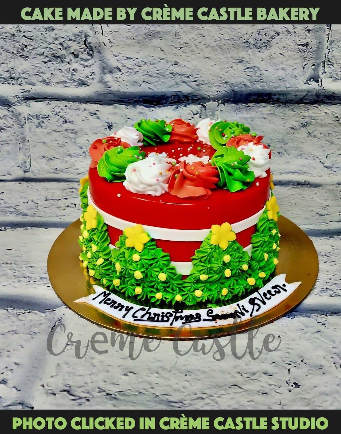 Christmas Multicolour Cake - Creme Castle