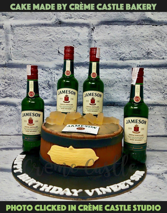 Whiskey Casket Cake - Creme Castle