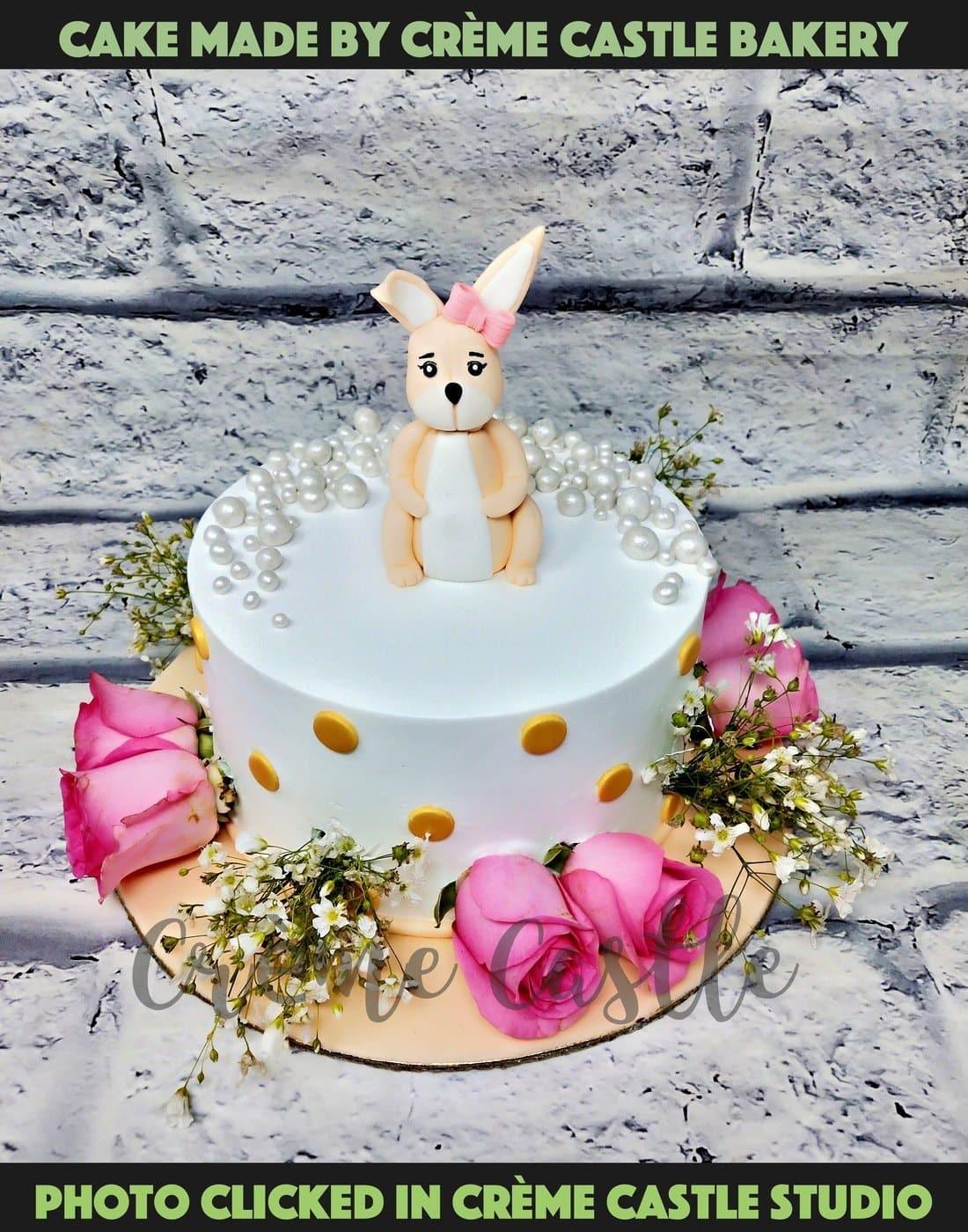 Bunny and Roses Cake - Creme Castle