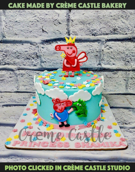 Peppa Pig Clouds Cake. Noida & Gurgaon