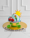 Car Round Pinata Cake