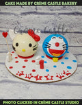 Doremon Kitty Twin Pinata Cake