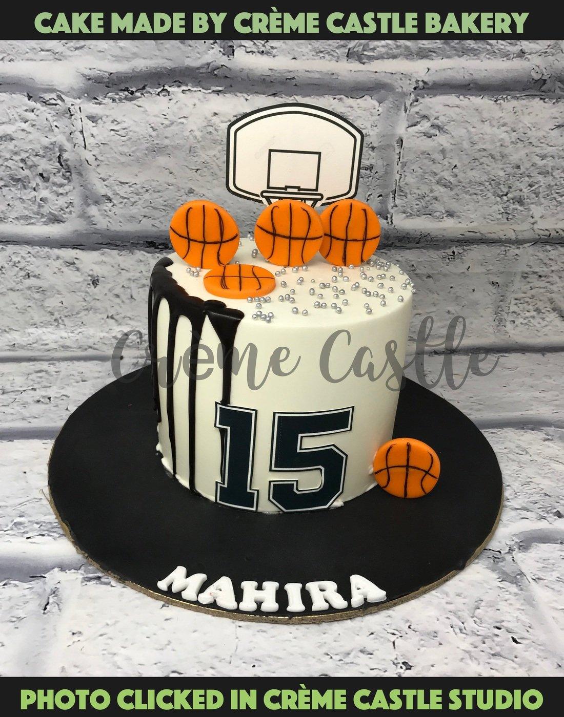 Basketball theme cake for dad round customized cake #singaporecake # basketball | The Sensational Cakes