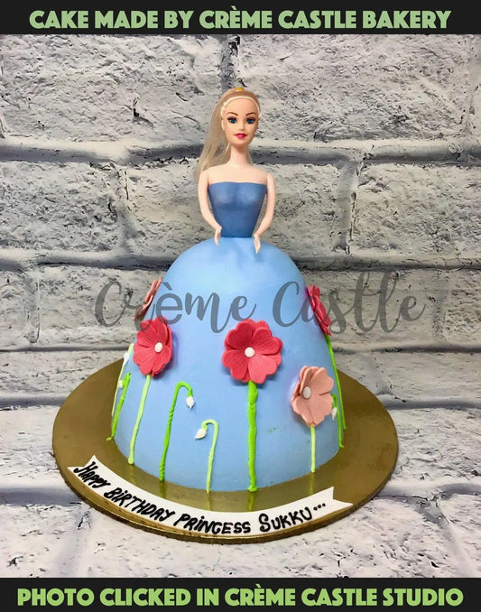 Cake Designs of Girls. Barbie Floral Cake. Noida & Gurgaon