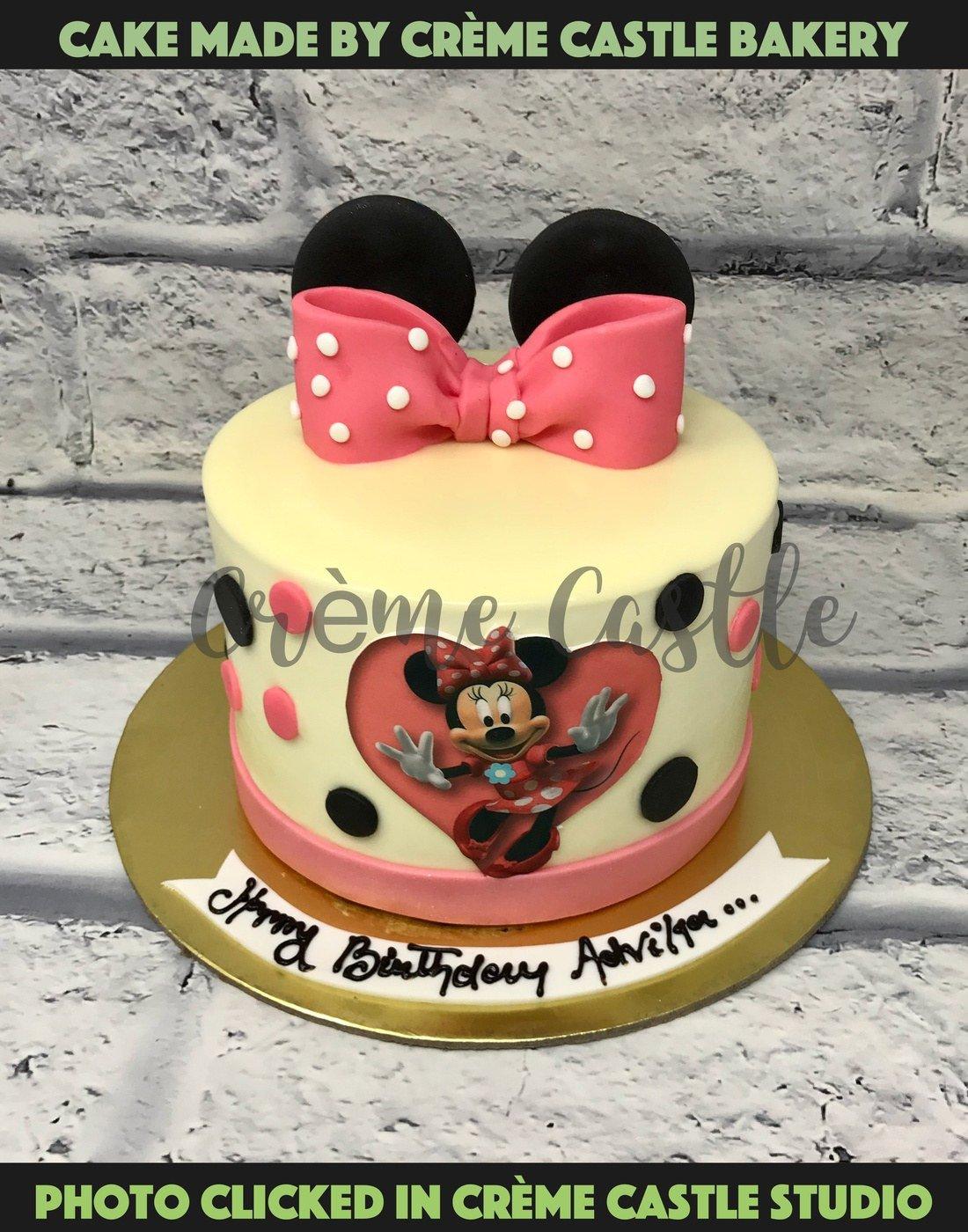 Cake Designs of Girls. Minnie Mouse Heart Cake. Noida & Gurgaon
