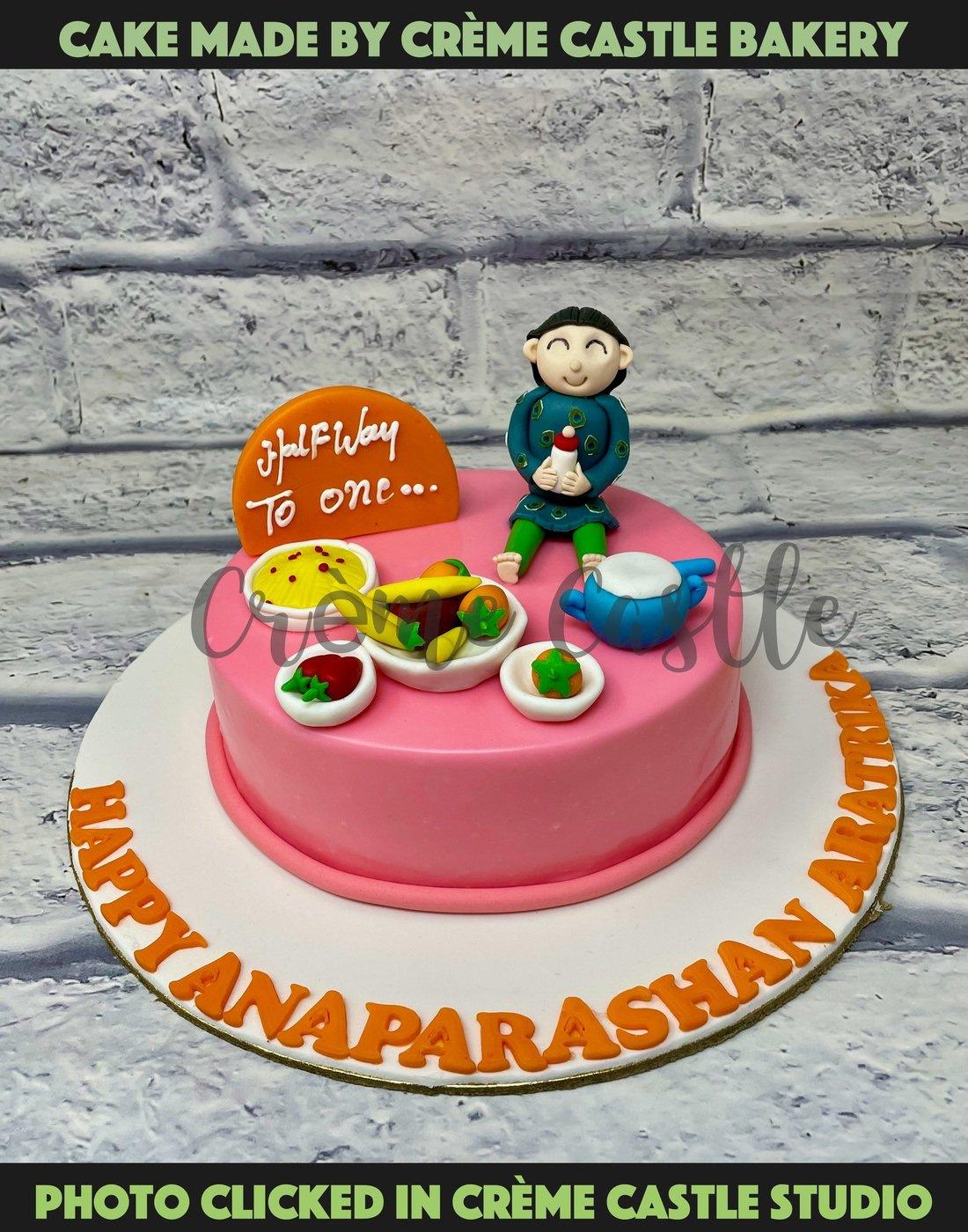 Annaprashan ceremony cake . Coloured ganache cake . With edible lace. # annaprashan #babiesofinstagram #babies #ceremony #baby… | Instagram