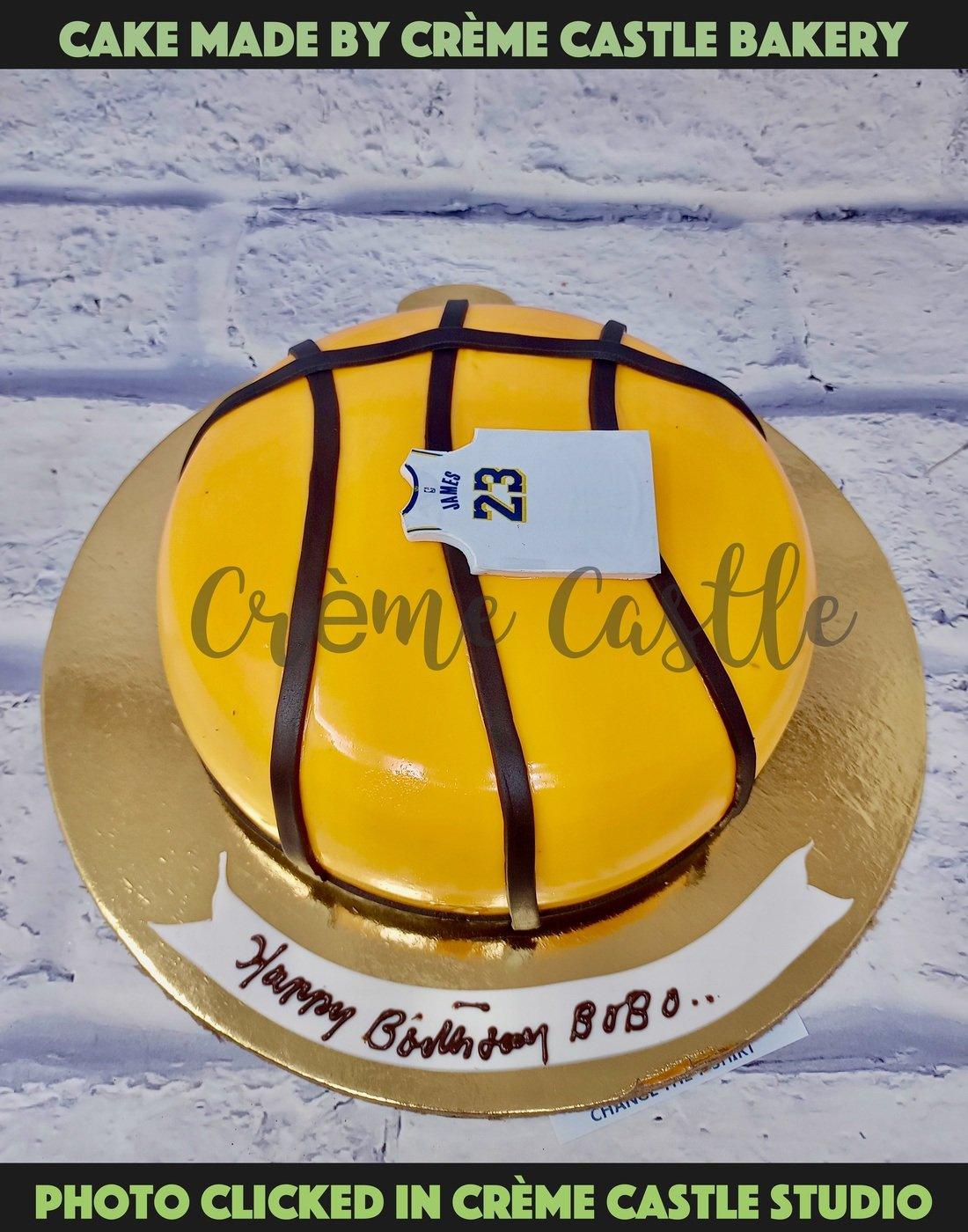 Basketball Shape Cake - Creme Castle