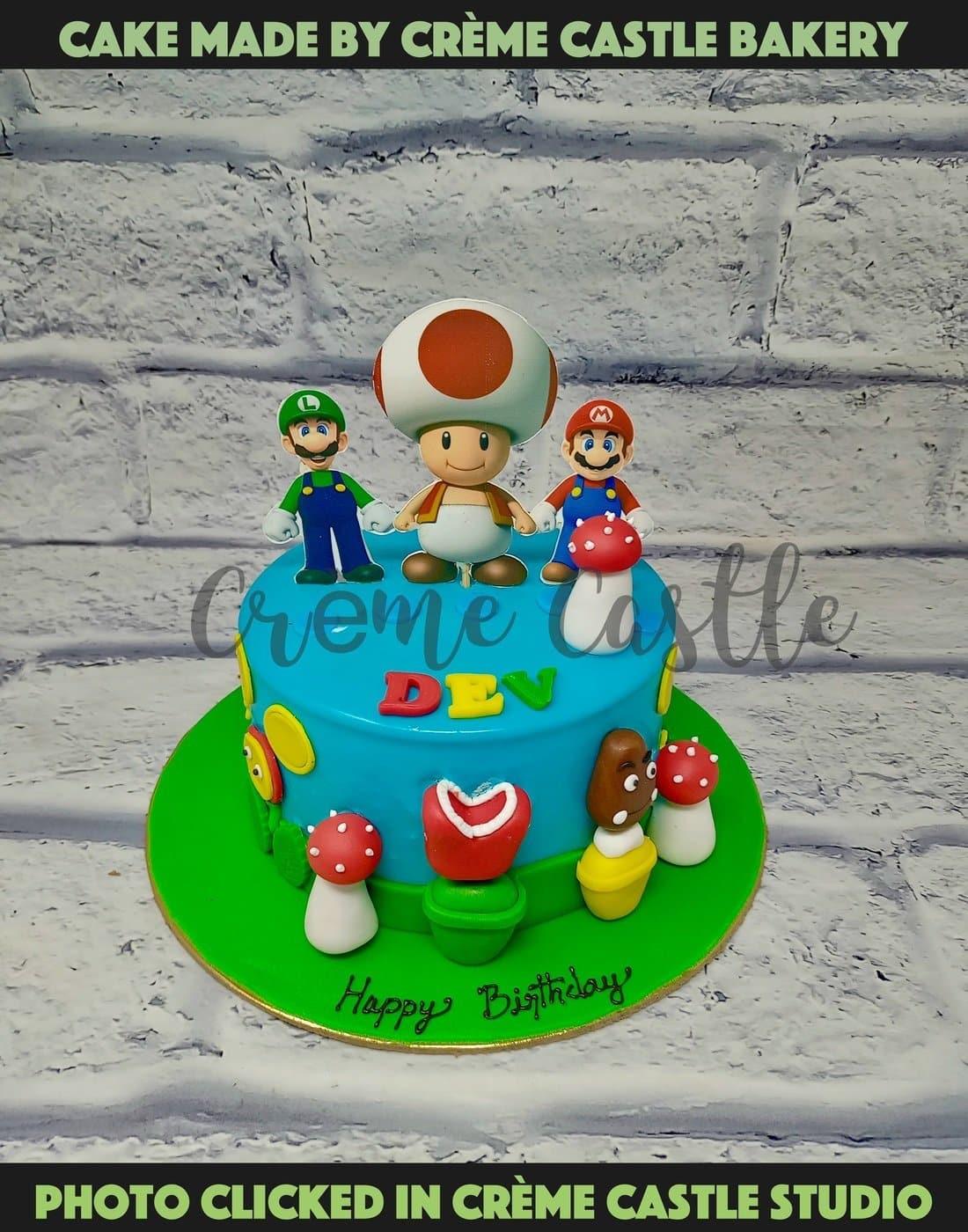 Mario Bros Family Cake. Computer Game Cake. Noida & Gurgaon