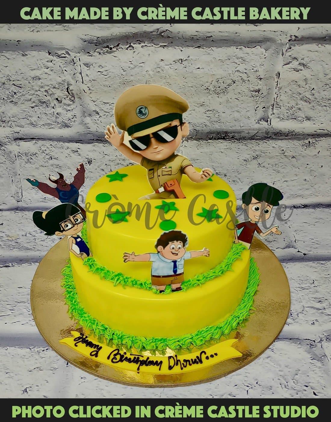 Shop for Fresh Little Singham Theme Cake Decorated with Gems online -  Barrackpore