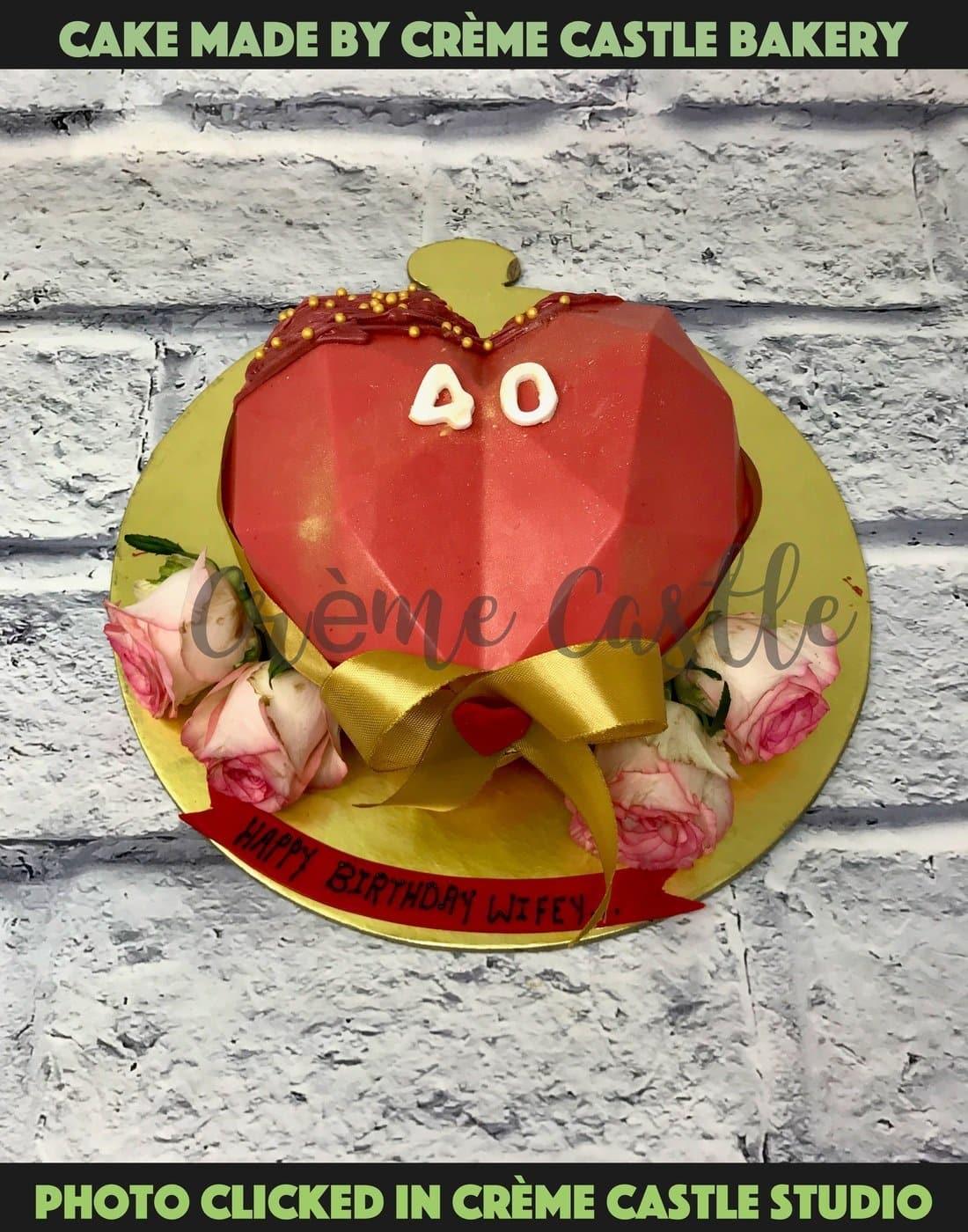 Pinata Rose Bow Cake - Creme Castle