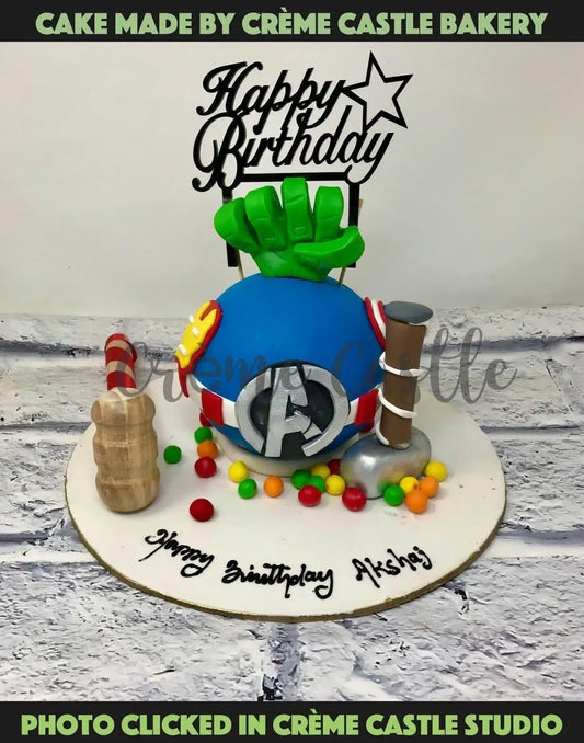 Avengers Pinata Cake - Creme Castle