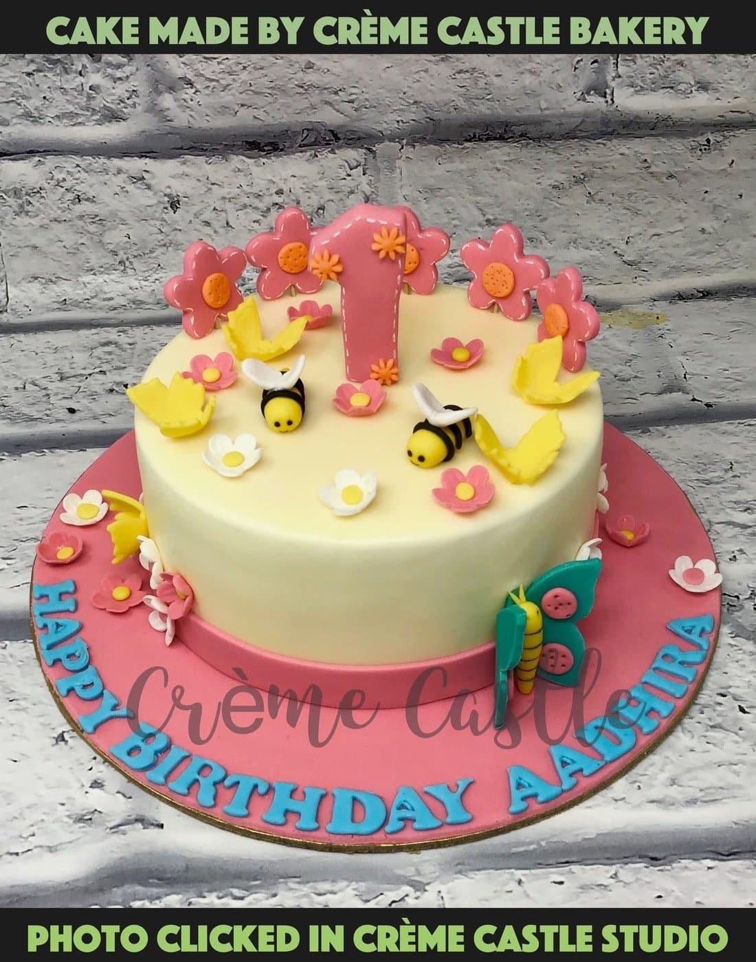 Bees and Butterfly Cake - Creme Castle