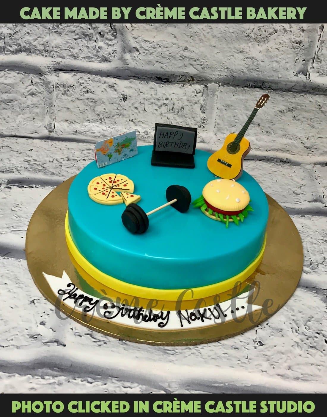 Food And Guitar Cake - Creme Castle