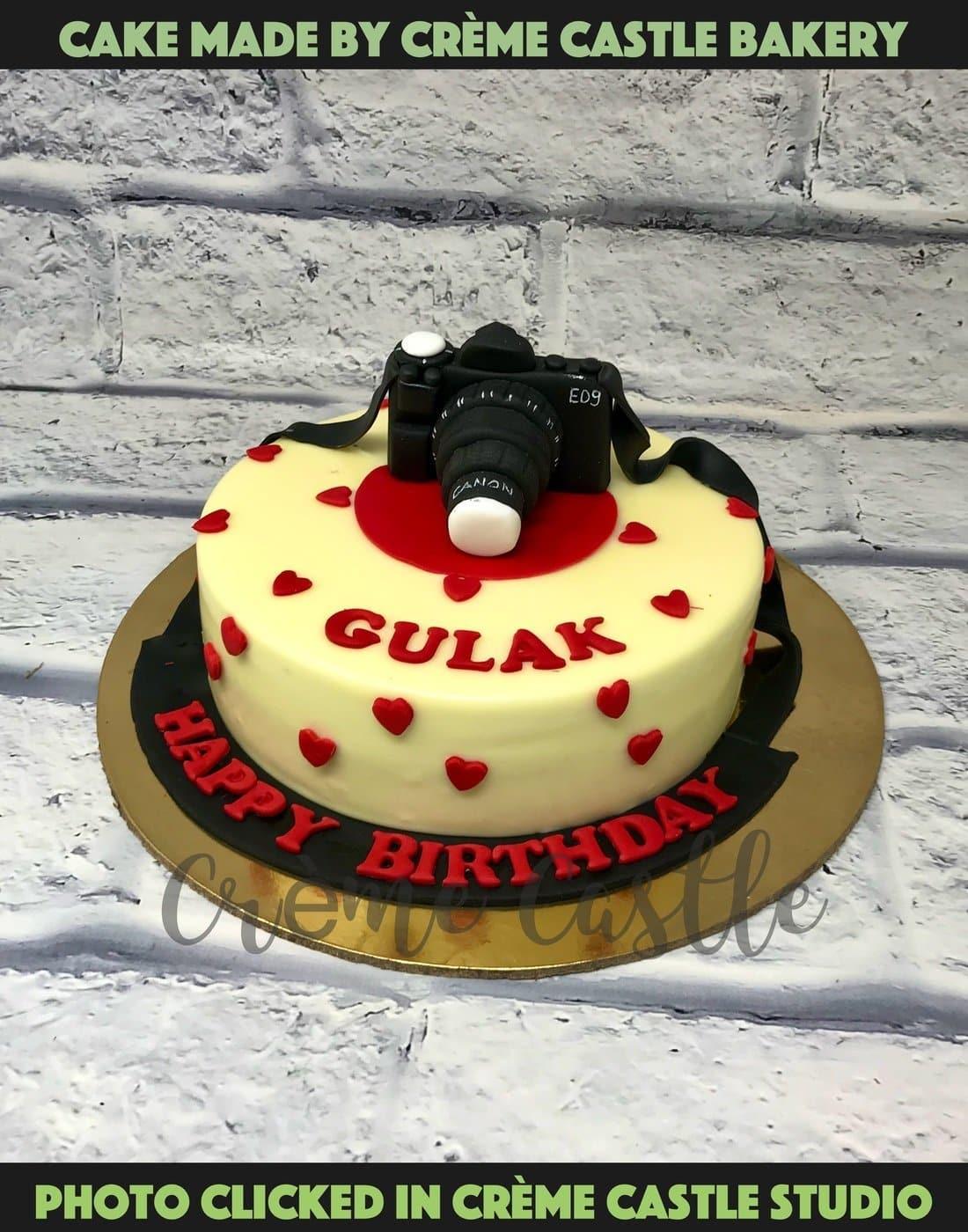 Photographer Birthday Name Cake With DSLR Camera