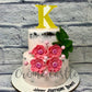 Floral Alphabet Cake. Wedding Cake. Engagement Cake. Noida Gurgaon