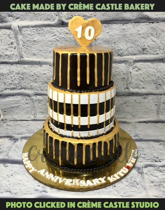 3 Tier Golden Cake