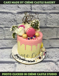 Drip and Floral Cake