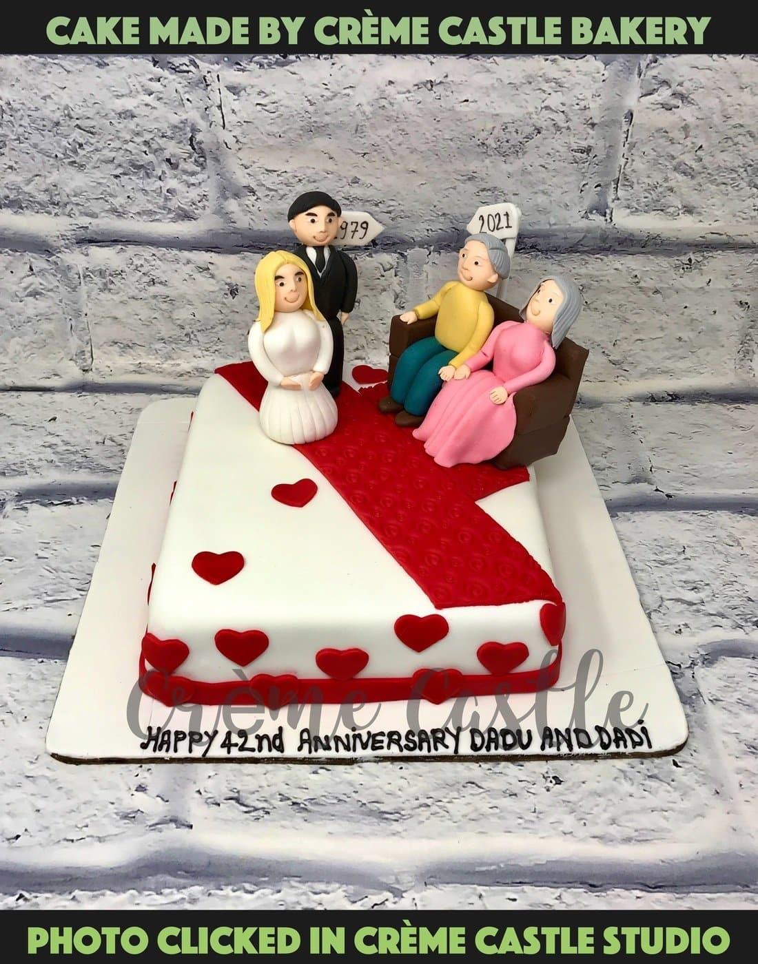 Lifetime Married Anniversary Cake - Creme Castle