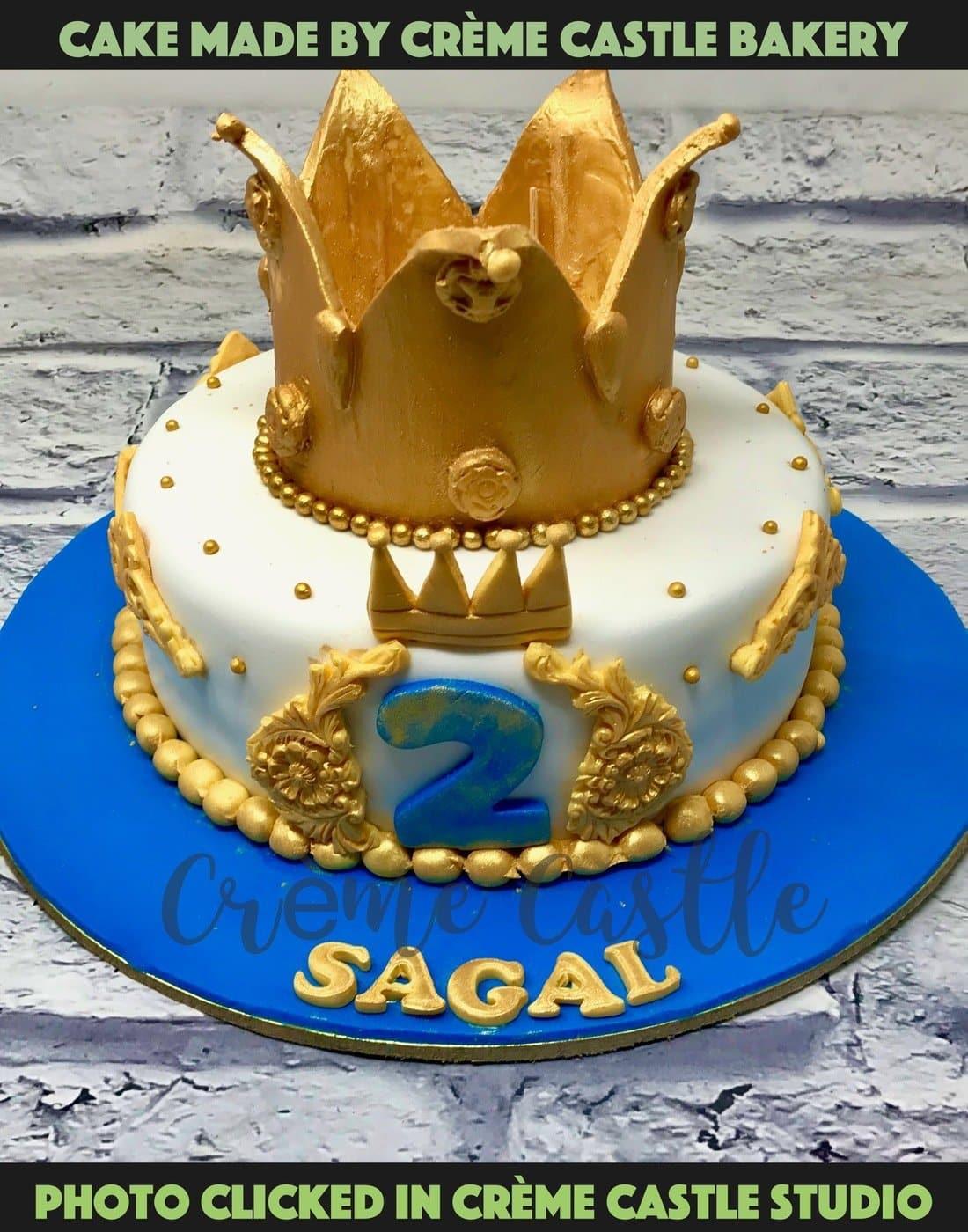 Golden Crown Prince Cake - Creme Castle