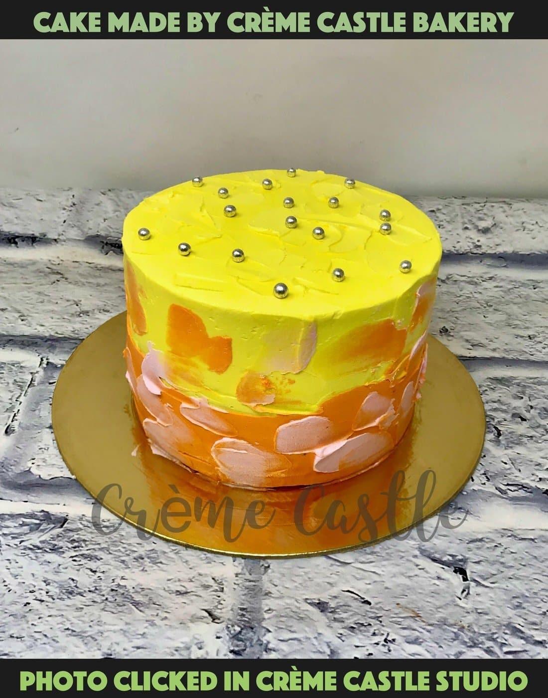 Yellow and Blue Cream Cheese Color Drip Cake with Merengues Stock Photo   Image of holiday ceremony 101166572
