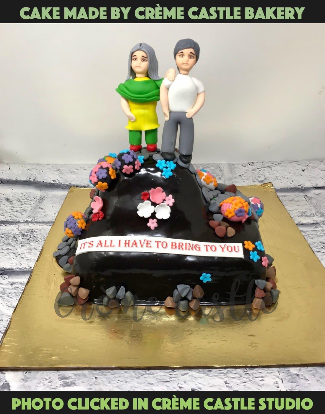 Couple on Hill Cake - Creme Castle