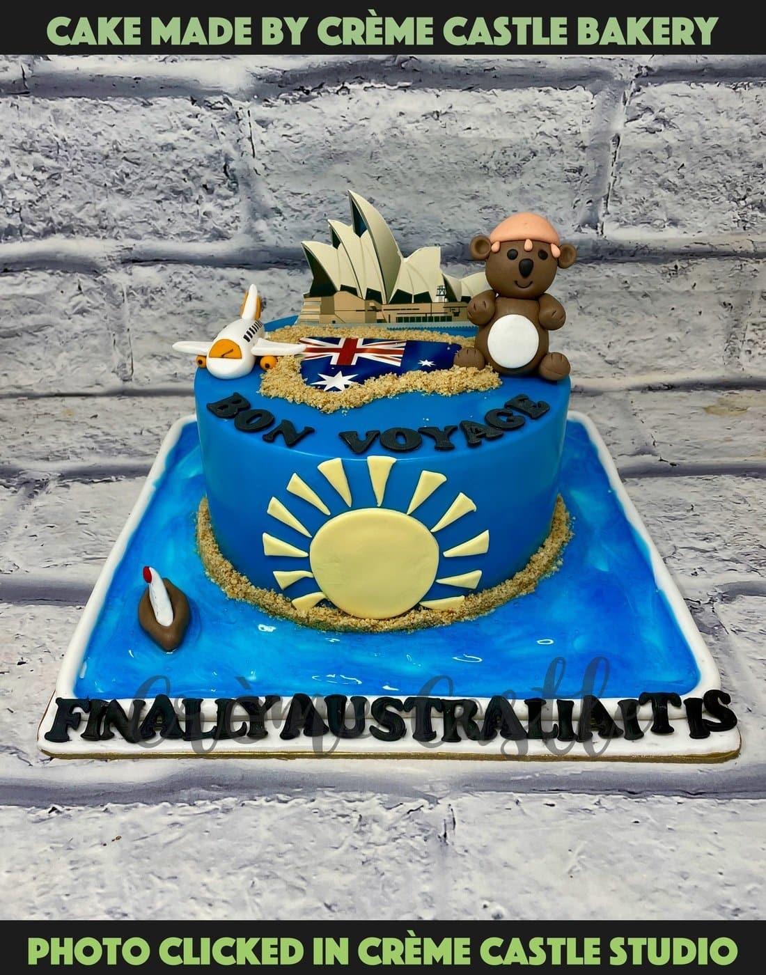 Australia Travel Cake - Creme Castle
