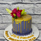 Golden Drip Floral Cake - Creme Castle