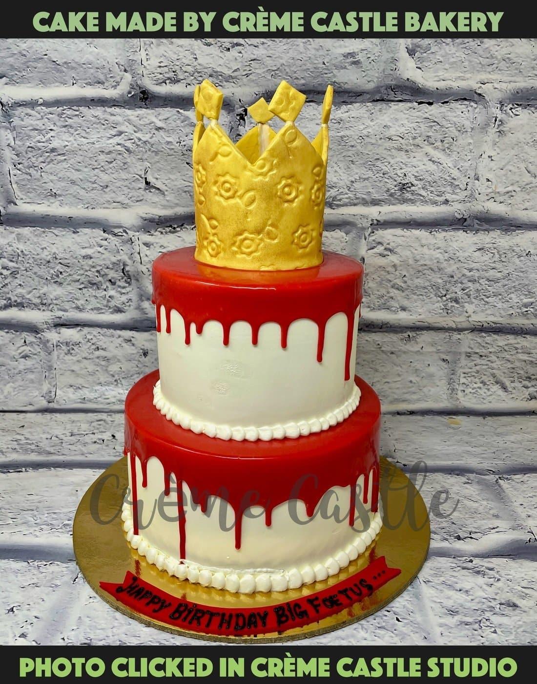 Crown Tier Cake - Creme Castle