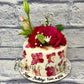 Real Flower Handpainted cake - Creme Castle