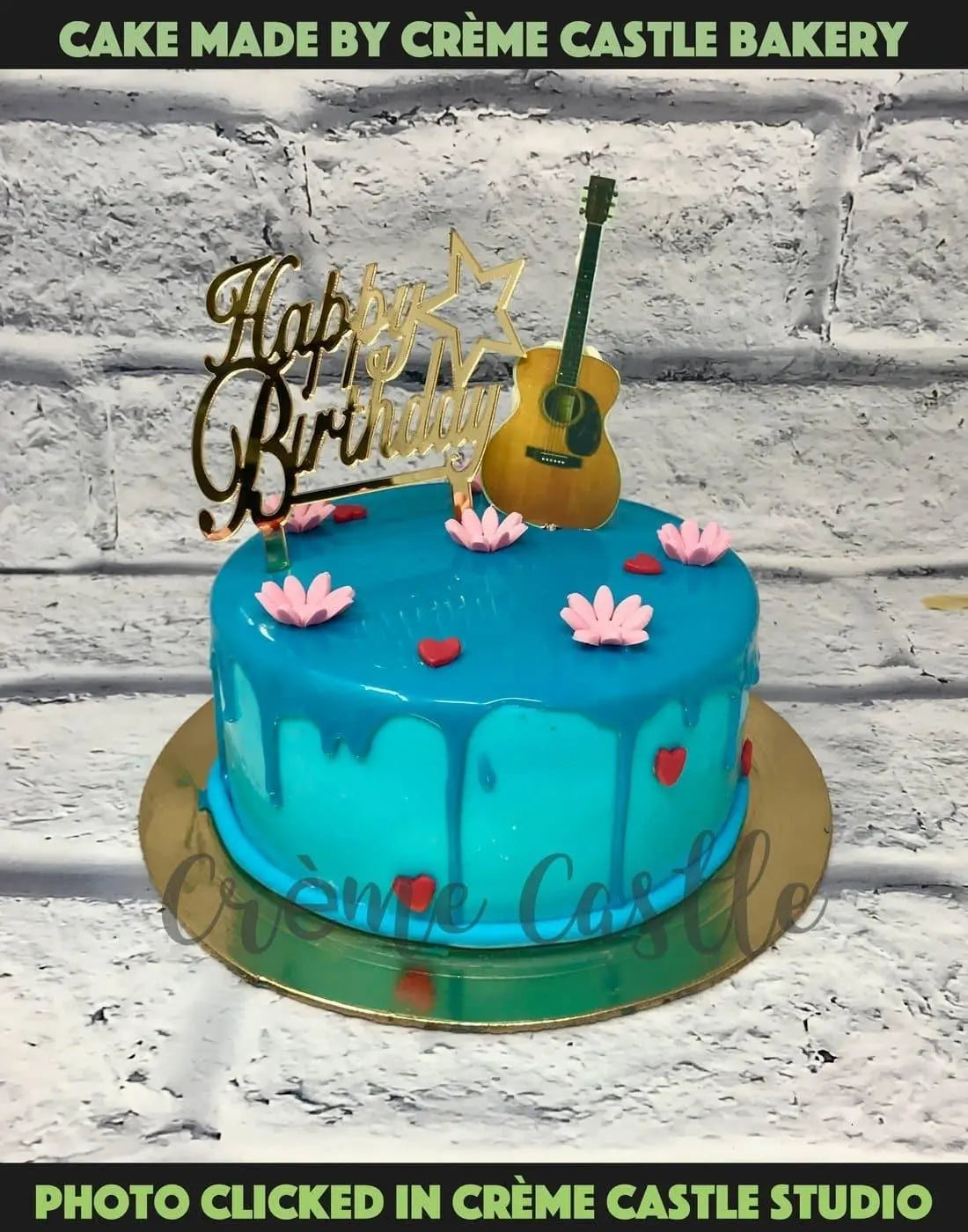 Drip and Guitar Cake - Creme Castle