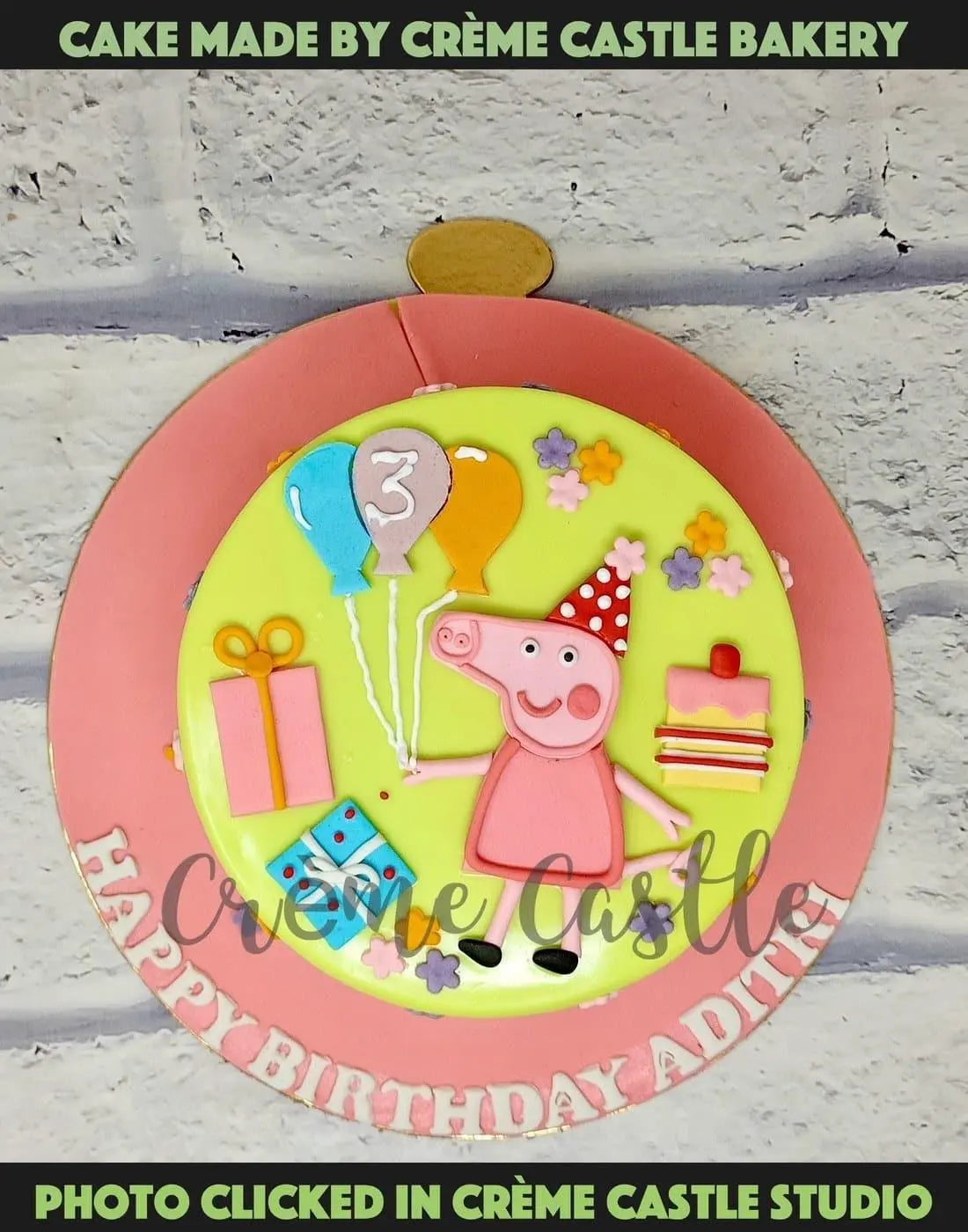 Peppa Pig Green Cake. Kids Birthday Cake Ideas. Noida & Gurgaon