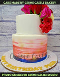 Hand Shaded Floral Cake