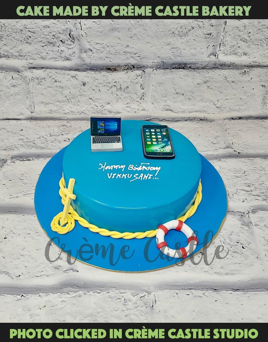 Sailor And Mobile Cake - Creme Castle