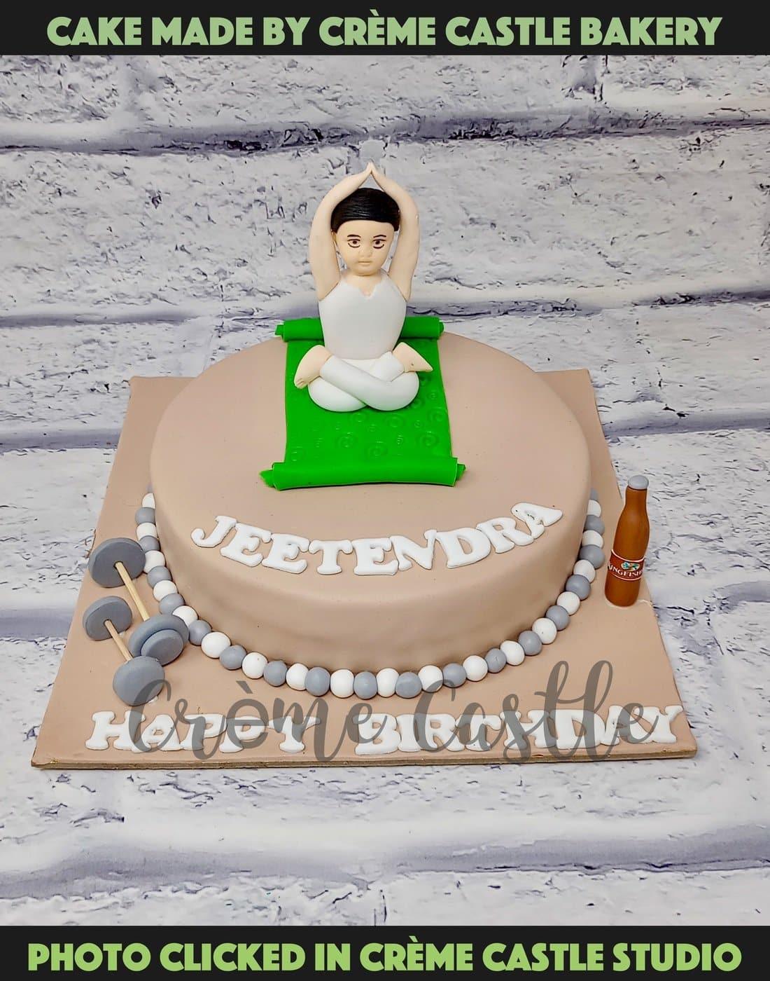 Yoga Theme Pose Cake - Creme Castle